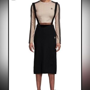 adidas Originals Black Midi Skirt with Trefoil Logo